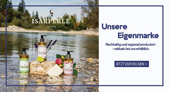 Isarperle Pflegeprodukte am Flussufer, nachhaltige Eigenmarke mit Seifen und Lotionen