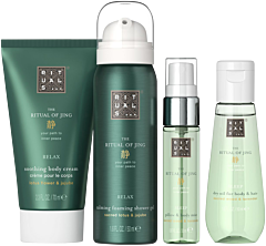 Rituals The Ritual of Jing - Small Gift Set = Foaming Shower Gel 50 ml + Body Cream 70 ml +  Sleep Pillow & Body Mist 20 ml + Dry Oil 50 ml