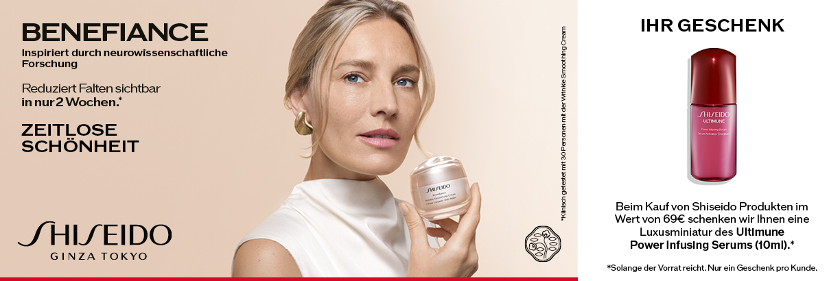 Jetzt entdecken - SHISEIDO Benefiance bei Parfümerie Wiedemann