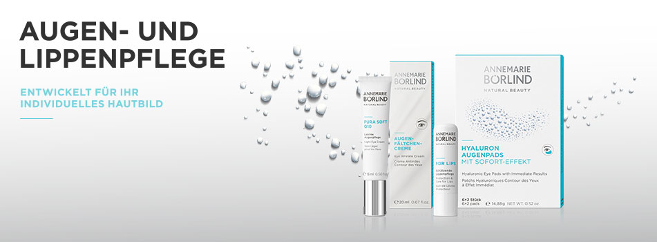 Zwei Produkte in weiß-blauer Verpackung mit Fokus auf sensible Partien – Text: ‚Schützende Pflege.