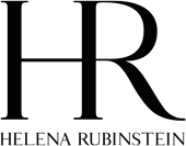 Schwarzes Logo mit den großen Initialen „HR“ und dem Schriftzug „Helena Rubinstein“ darunter